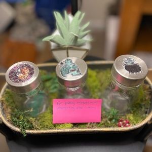 Trinket Tray with Three Trinket Jars and a Succulent Wallflower